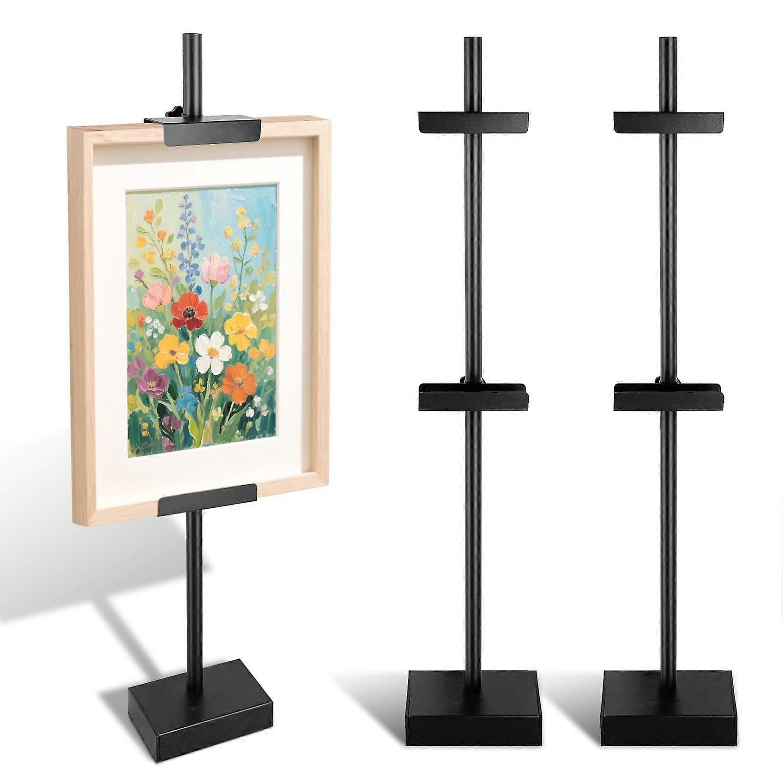2 Pcs Adjustable Tabletop Easel Stand with Height Adjustable RustResistant Metal Display for Artwork and Picture Frames