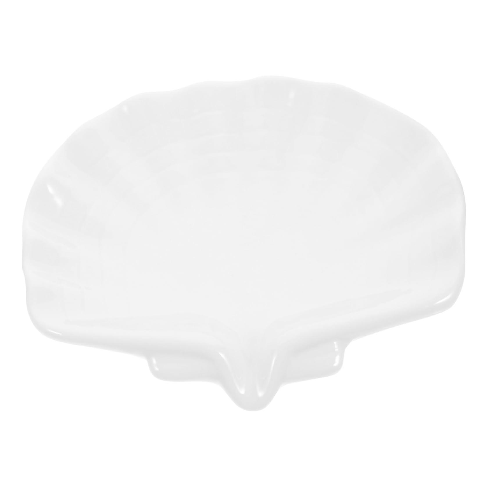 Elegant White Ceramic Shell Soap Dish Bathroom Holder with NonSlip Bottom and Easy Clean Surface