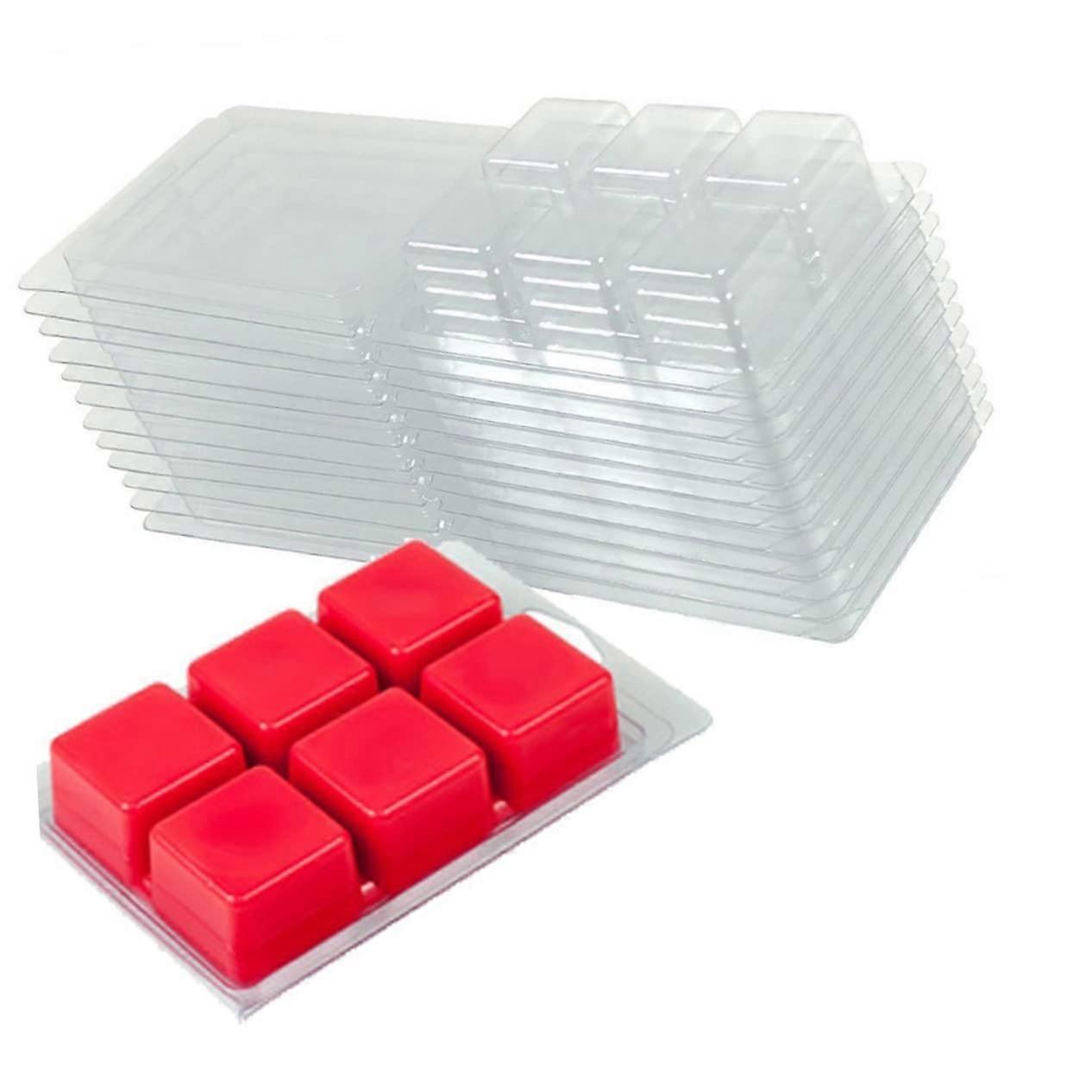 12pcs Clear Plastic Storage Boxes with Secure Drop Lids, Stackable Desktop Organizer for DIY Candle Accessories