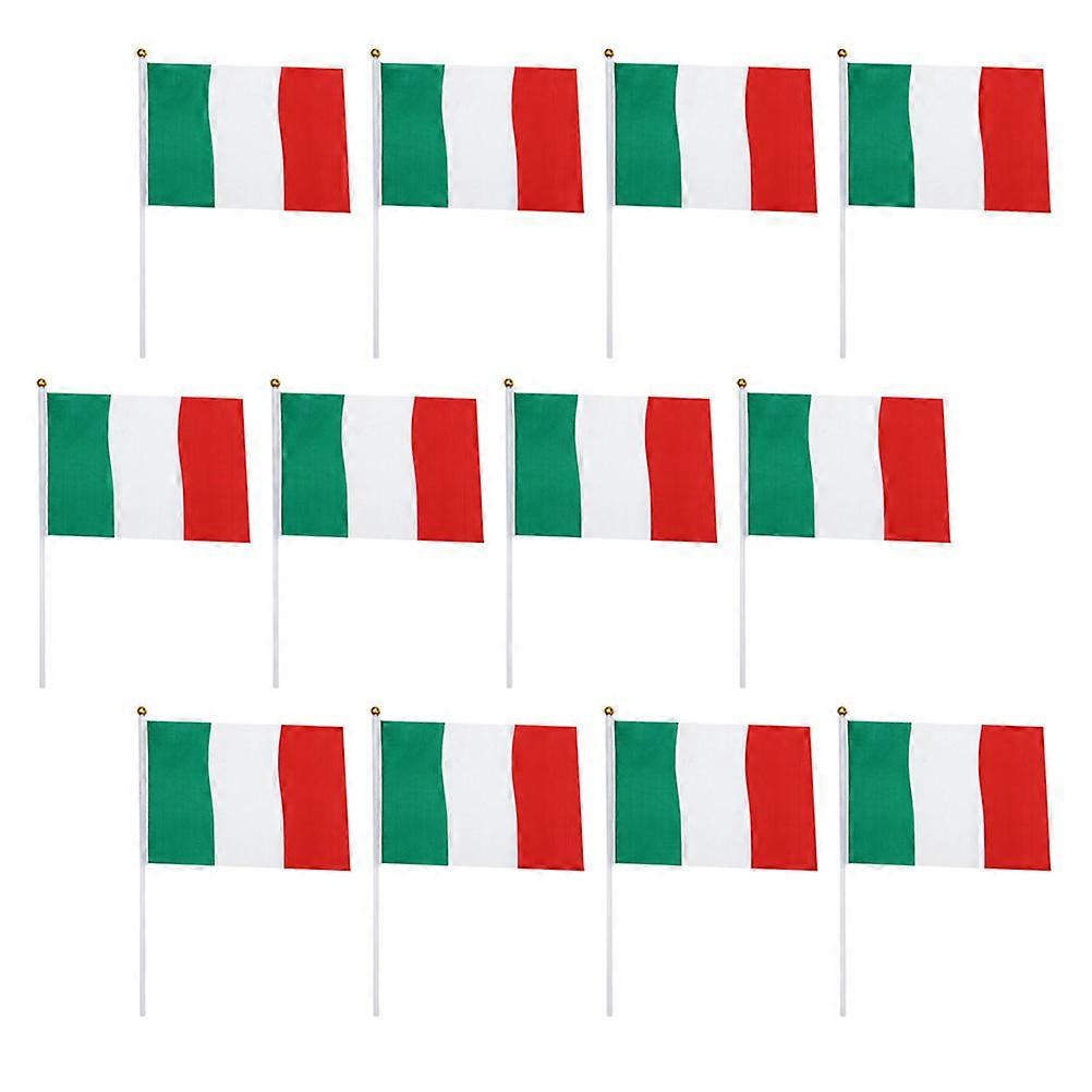 Handheld Italian Flags Cheering Flags for Parties 100Set Polyester Material