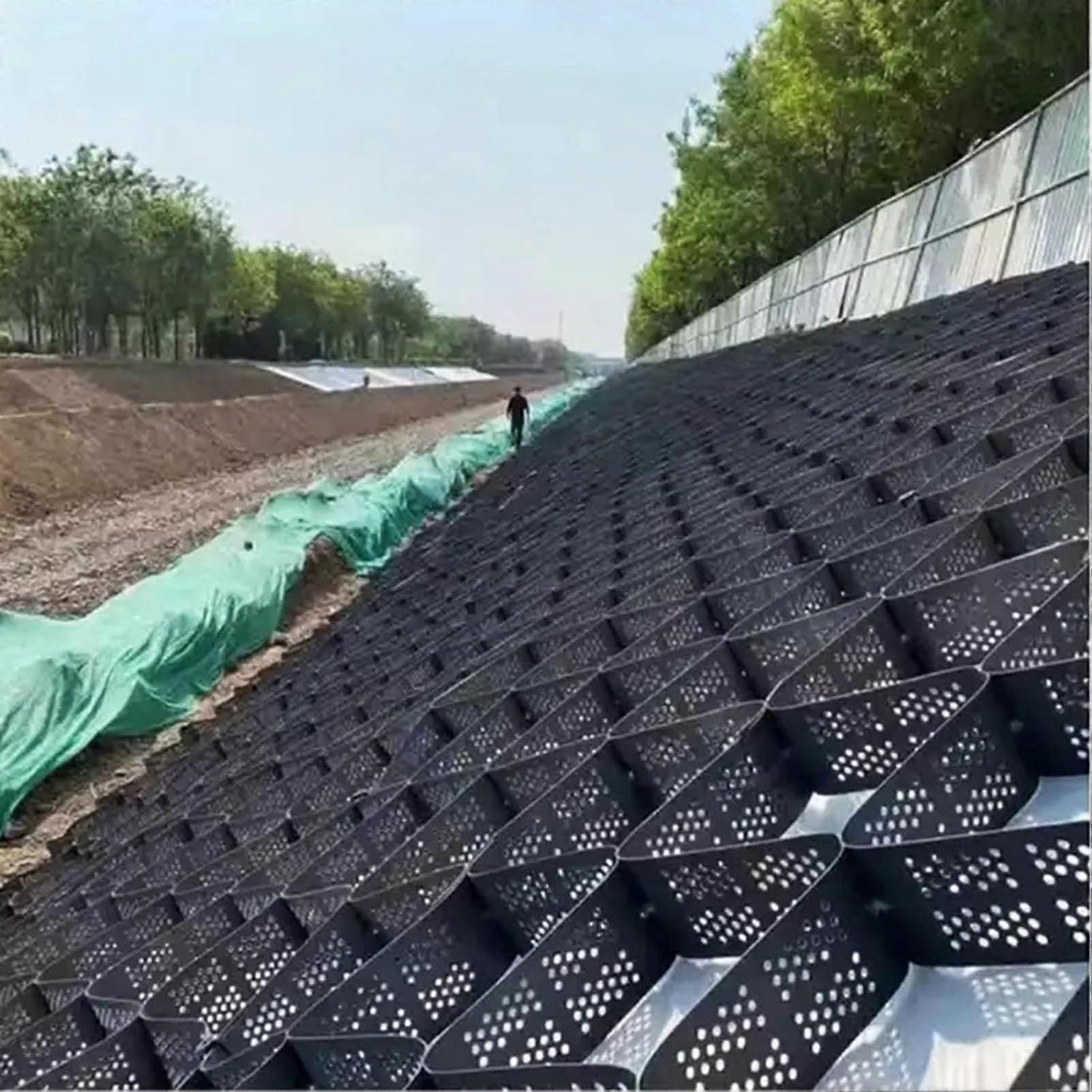 Gravel Grid for Driveway Reinforcement, 2in Thick Ground Stabilization Panel, 2x4m  Load Capacity