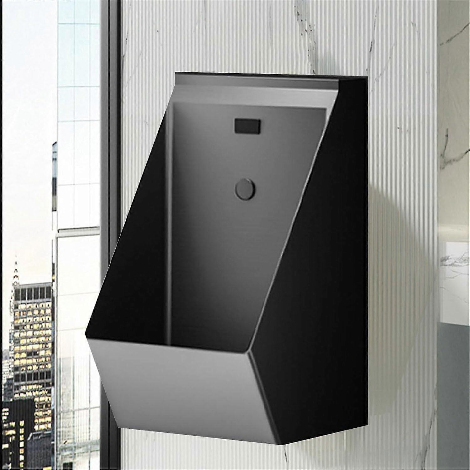 Stainless Steel Wall Mounted Urinal with Touchless Sensor Flush, Black 304 Hygienic Design