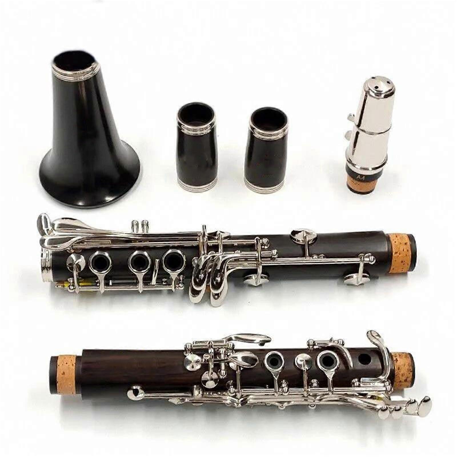 Professional Ebony Bb Clarinet 17 Key with Stable Pitch Control and Warm Full Timbre