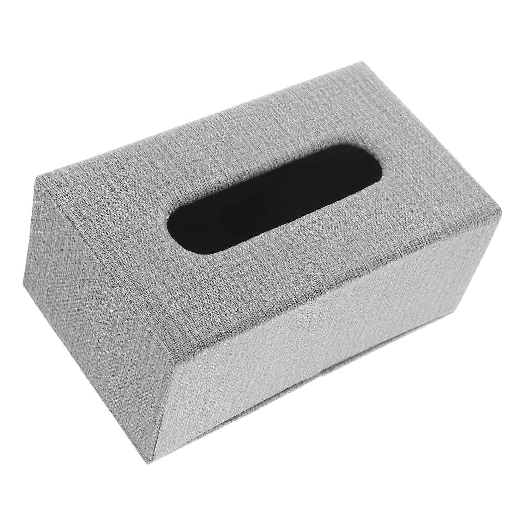 Tissue Box Cover PU Leather Rectangular Vintage Design Easy Refill Napkin Organizer for Home
