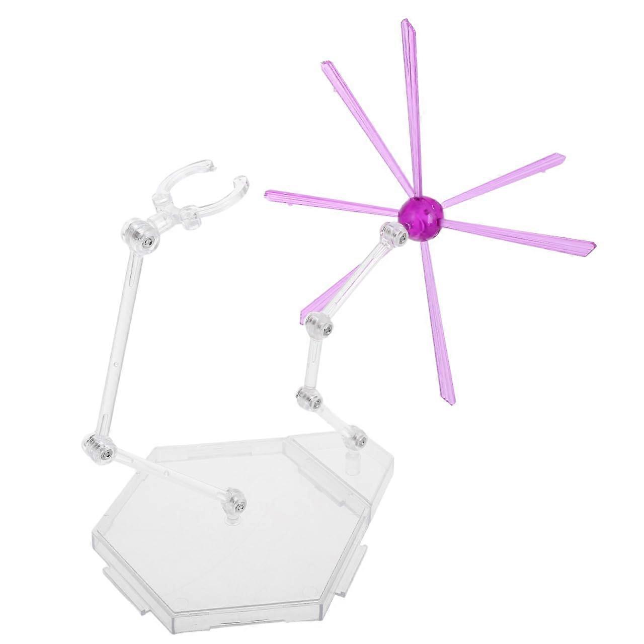 Purple Adjustable Action Figure Display Stand with Special Effects Base, 8.9 Inch Model Holder