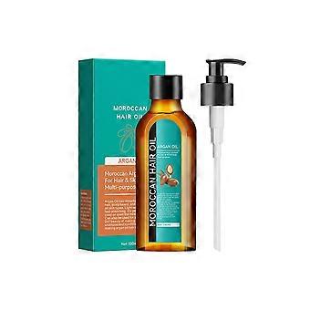 Huile capillaire à l'argan 100 ml, hydratation intense et contrôle des frisottis pour cheveux et peau secs et abîmés.