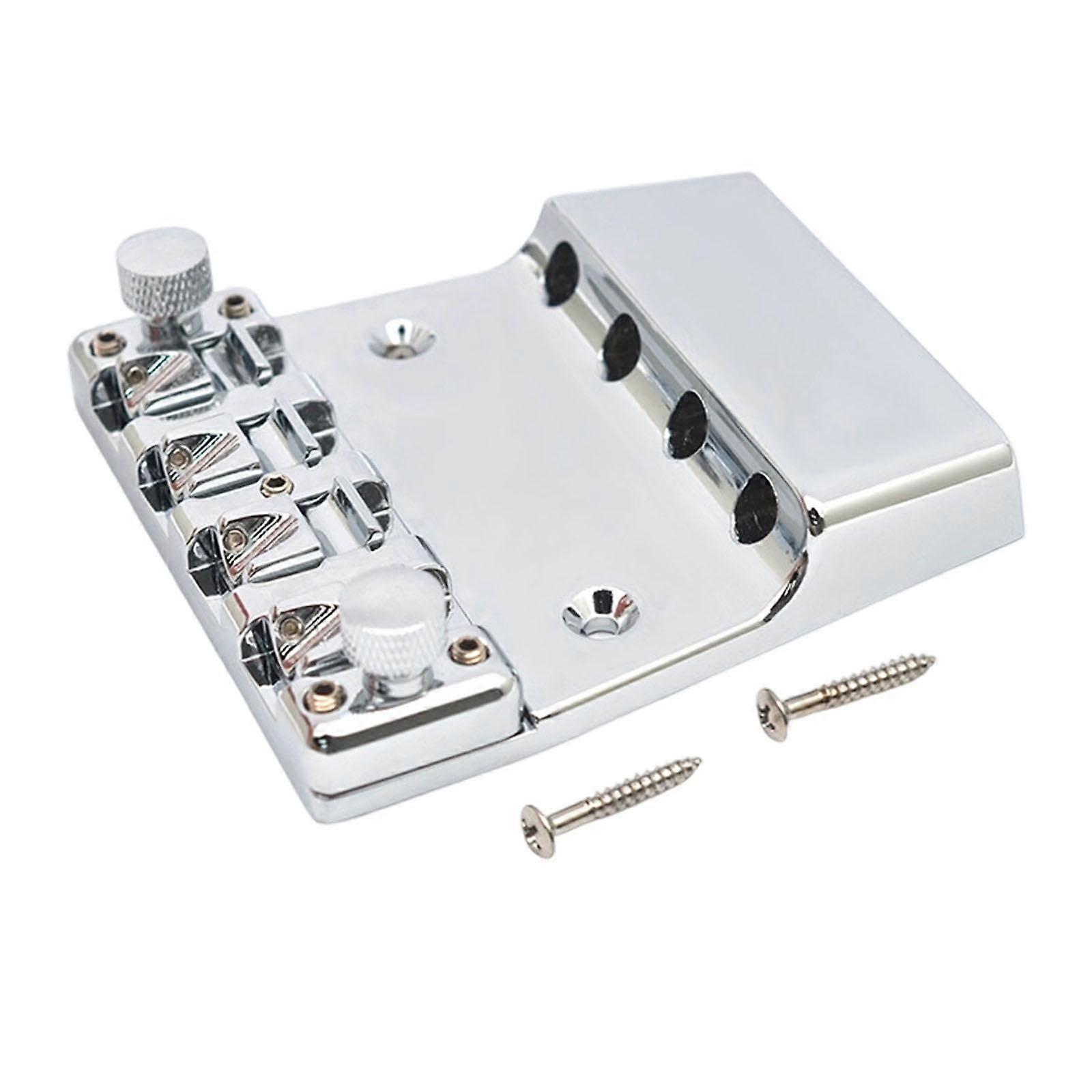 Electric Guitar Fixed Bridge 4 String Replacement with Mounting Screw for Stable String Anchoring