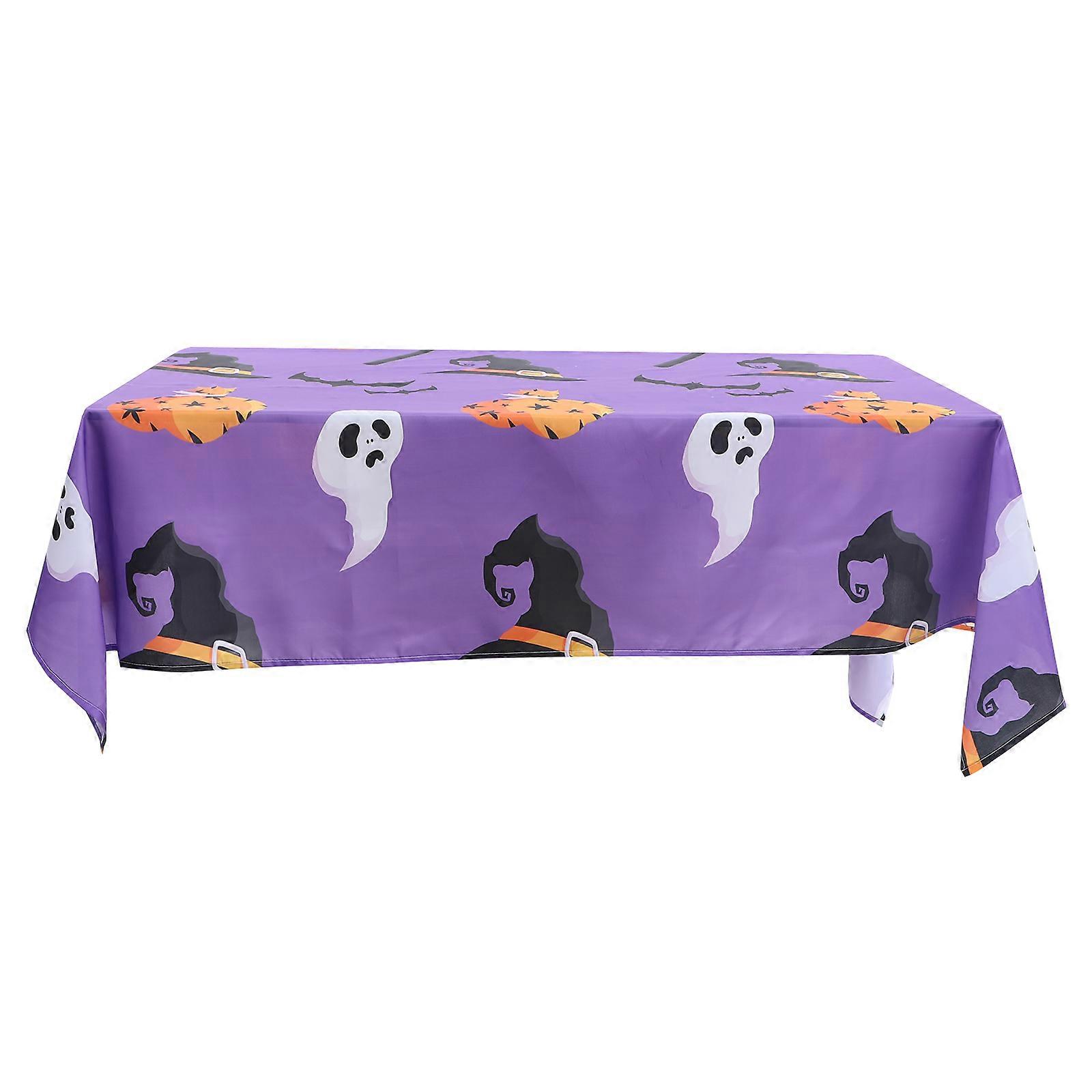 Halloween Pumpkin Table Cover for Party Decor 4Pcs Purple Polyester Material