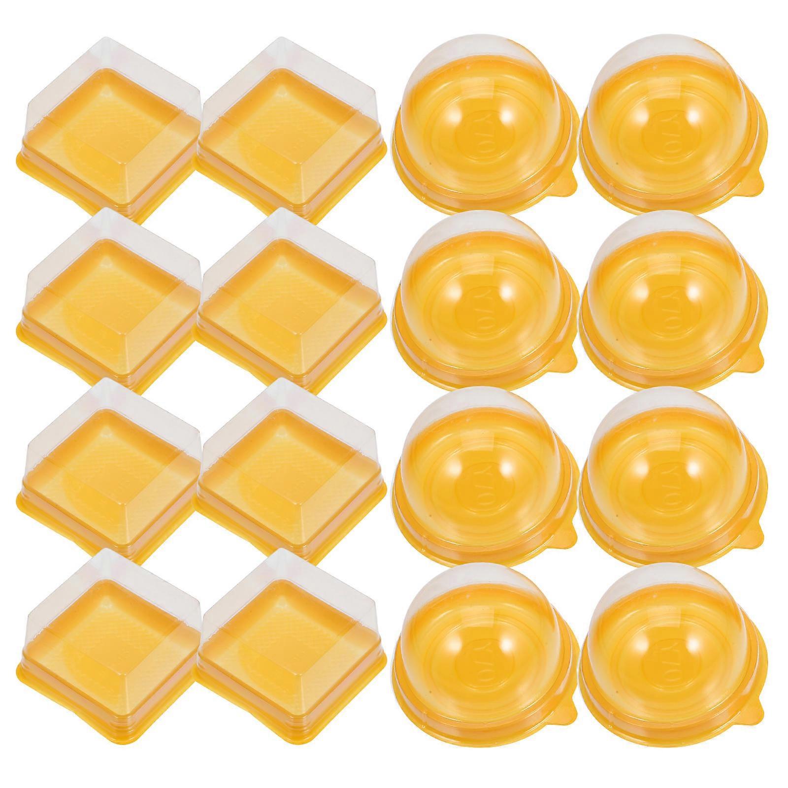 Cupcake Box Mini Mooncake Boxes for Storage 100Pcs Transparent Pet Material