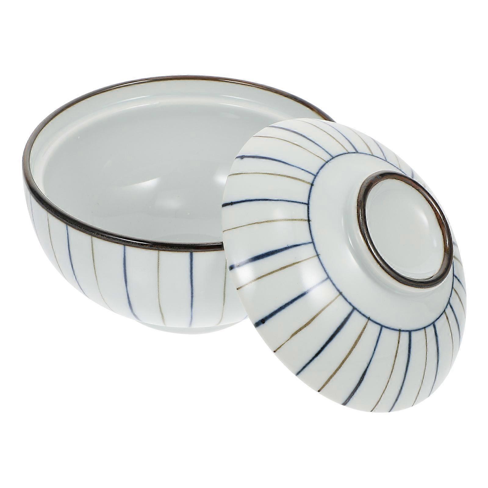 Ceramic Rice Bowl Food Serving Function 1Pcs Brown Kitchen Tableware