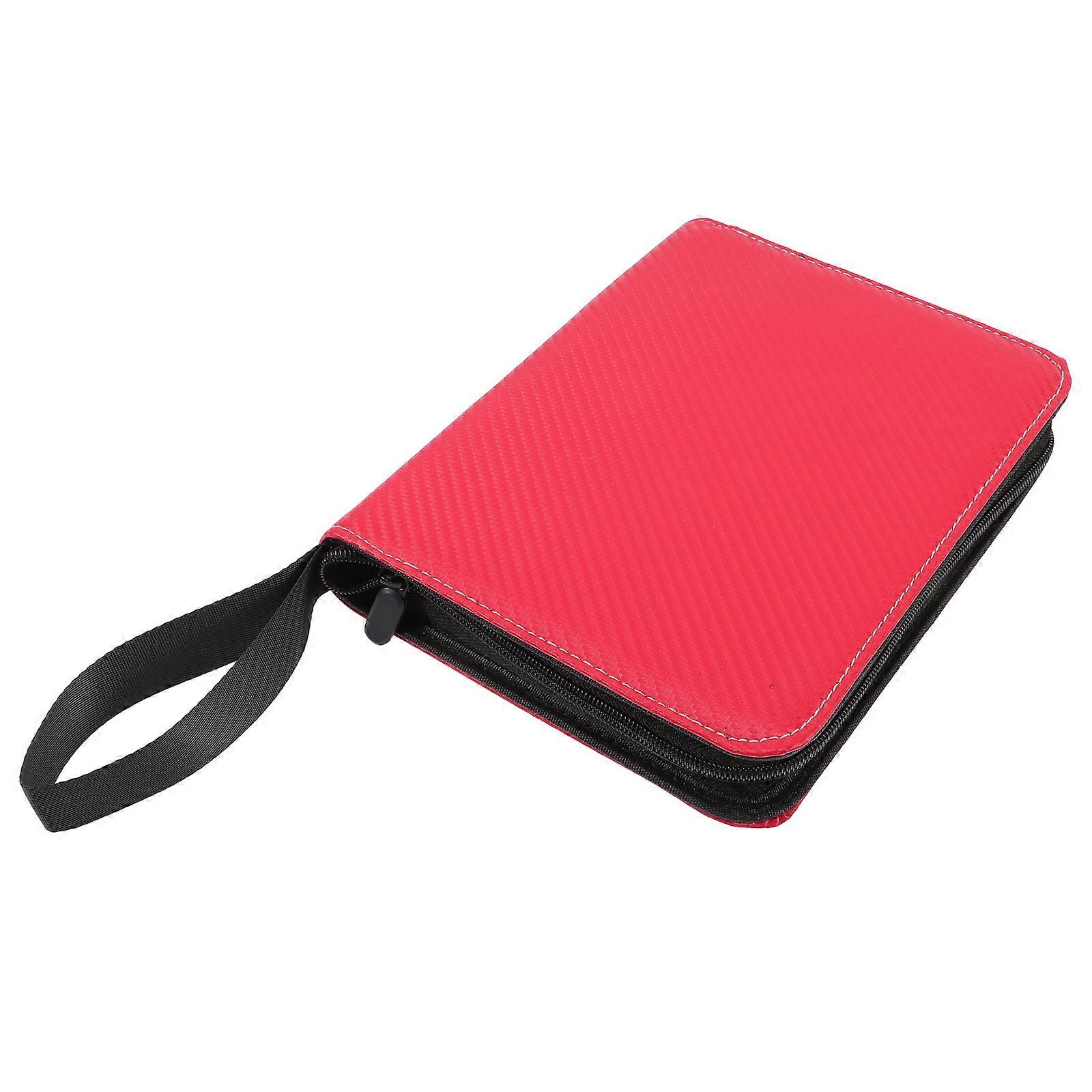 Baseball Card Binder for Storage with Red PU Cover