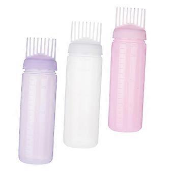 3-teiliges Haarfarben-Applikatorflaschen-Set mit Kammaufsatz und Skala für präzises Auftragen am Haaransatz