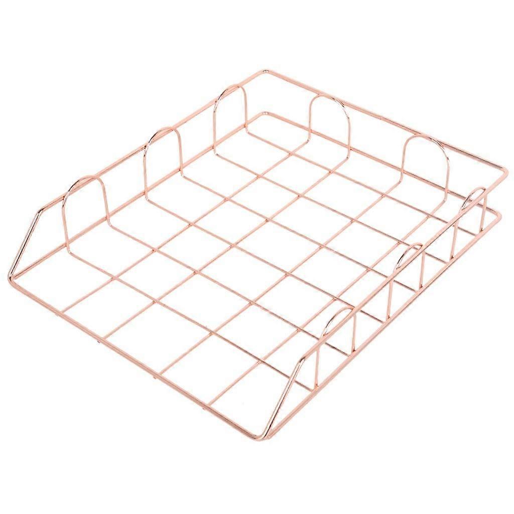 Metal Grid File Organizer for A4 Documents, Durable Desktop File Rack with Vertical Space Saving Design