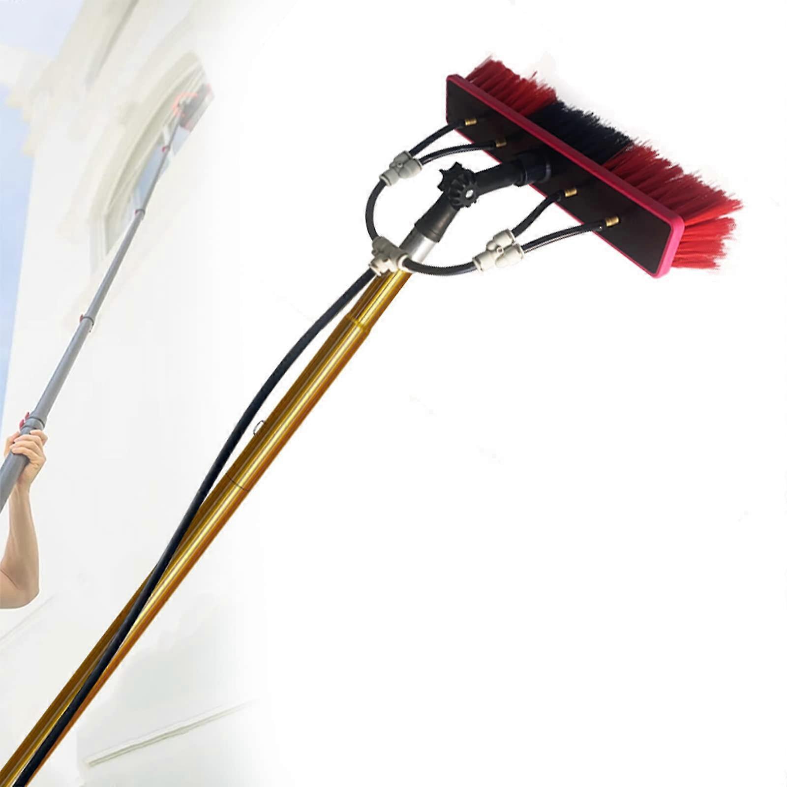 24FT Water Fed Window Cleaning Pole and Solar Panel Cleaning Kit, Continuous Span Design for Fast Setup