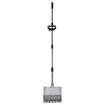 2 in 1 Stainless Steel Chicken Poop Scooper with Rake, Large Capacity Litter Sifter with Adjustable Handle