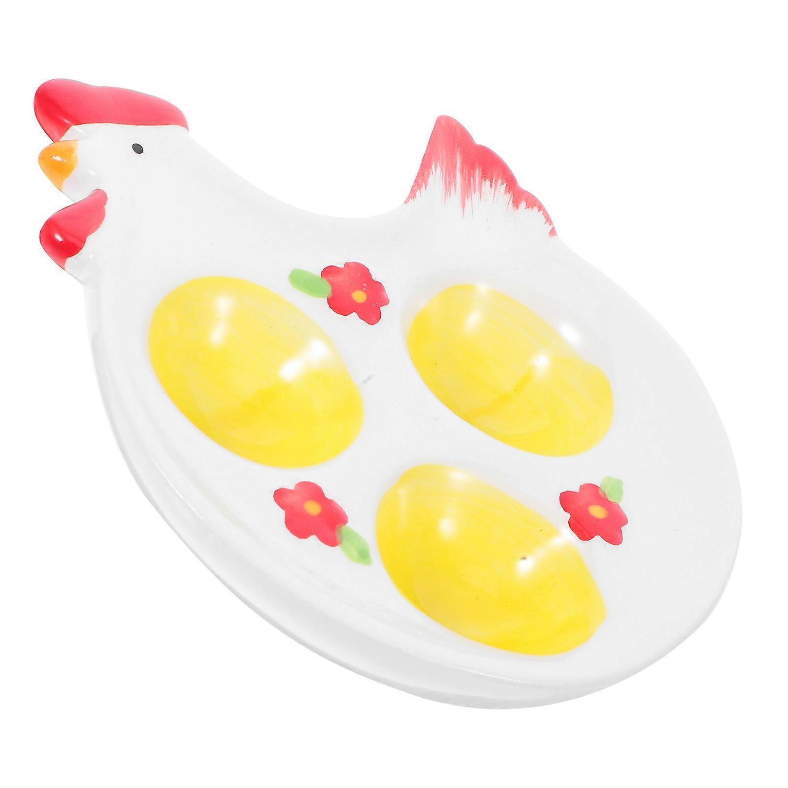 Egg Holder Ceramic Egg Organizer for Kitchen Countertop