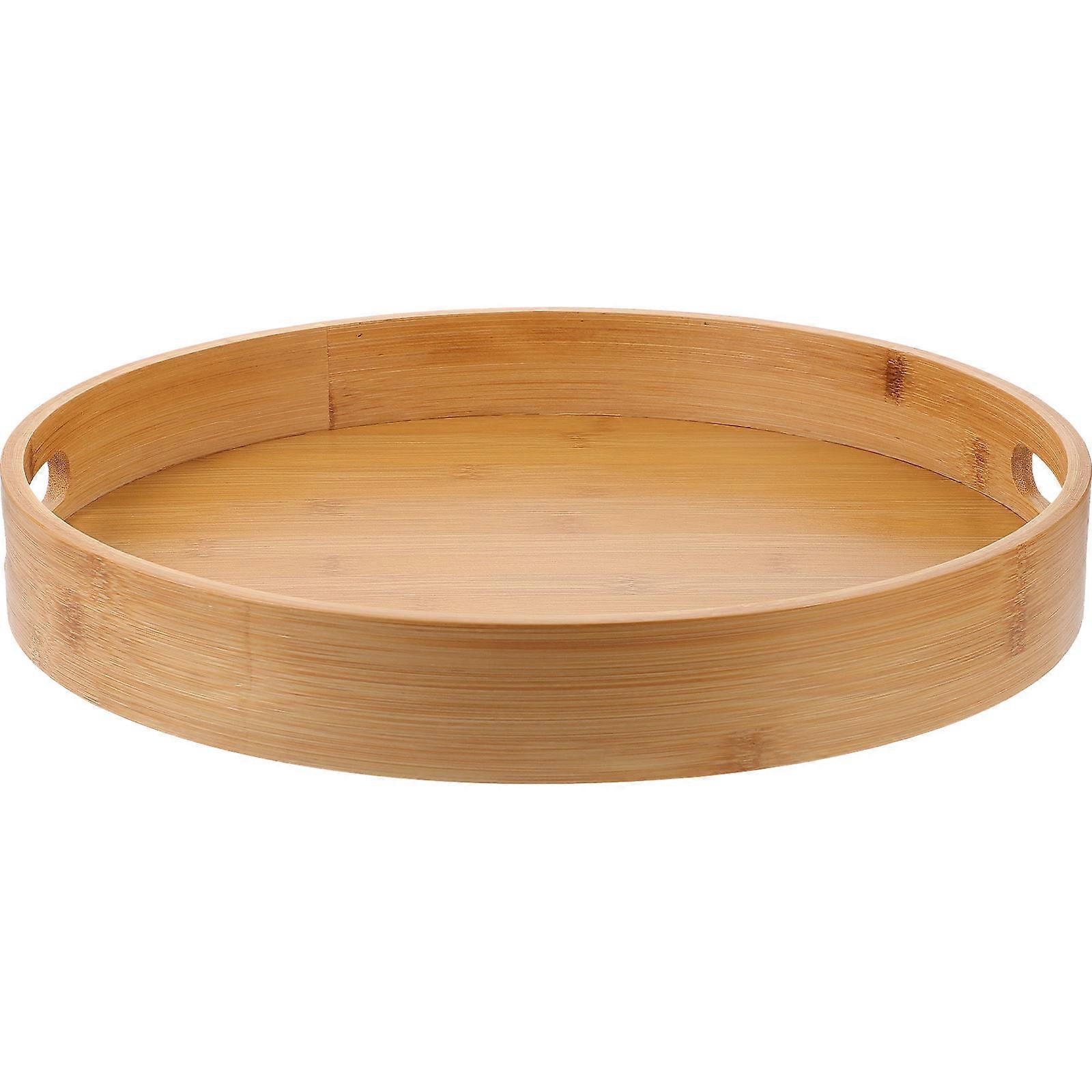 Round Serving Tray Bamboo Serving Tray for Storage Use