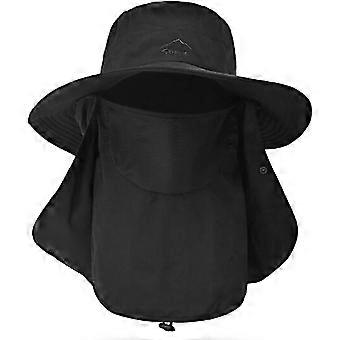 Fishing Hat for Men & Women, Outdoor UV Sun Protection Wide Brim Hat with Face Cover & Neck Flap