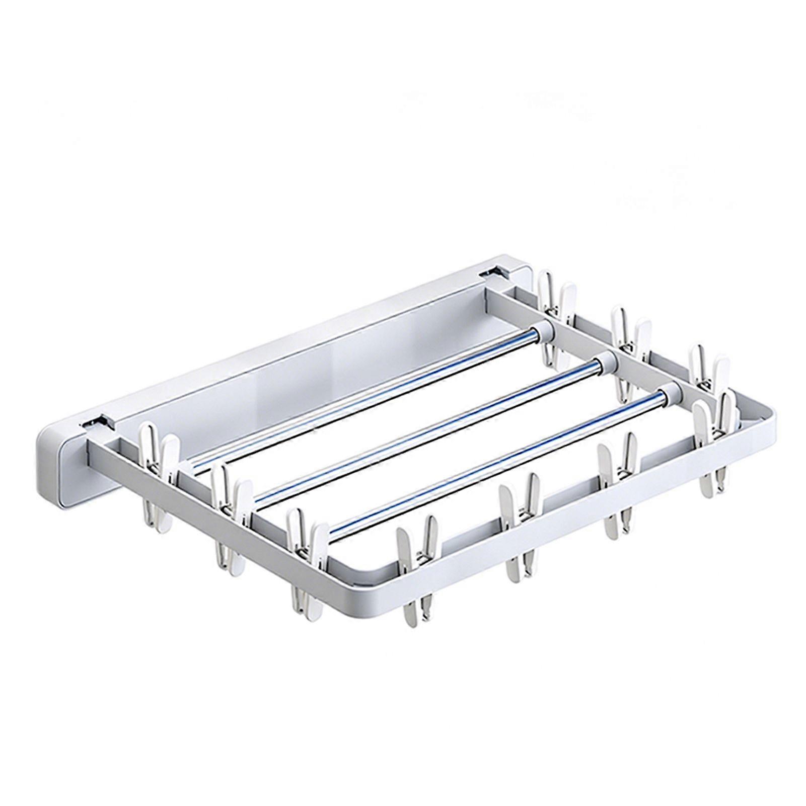 Foldable Wall Mounted Drying Rack No Drill Space Saving Laundry Rack For Home Use