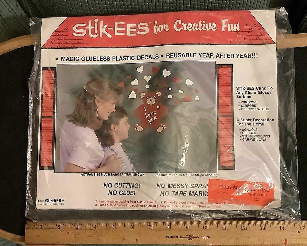 Vintage Decals Window Clings VALENTINE’S DAY -Teddy Bear NEW NOS