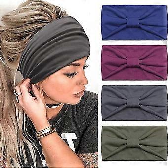 4 Peças Headband Mulheres Wide Elastic Soft Boho Headband Leopard Print Yoga Sport Headband Multicolor Headband Mulheres (E)