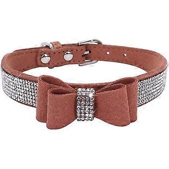 1PACK of Rhinestone Dog Collar, Cute Dazzling Dog Rhinestone Collar, Crystal Diamond Pet Dog Cat Collar, Pet Collars with Rhinestones,BrownS code