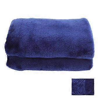 Pet Blanket for Warming Use 2Pcs Flannel Cozy Dark Blue Towel
