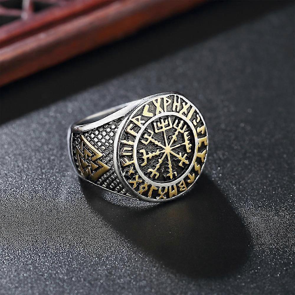 Runes Compass Viking Ring