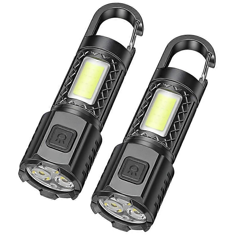 2 Pack Small Flashlight ,Rechargeable Flashlights LED Flash Light for Emergencies Camping