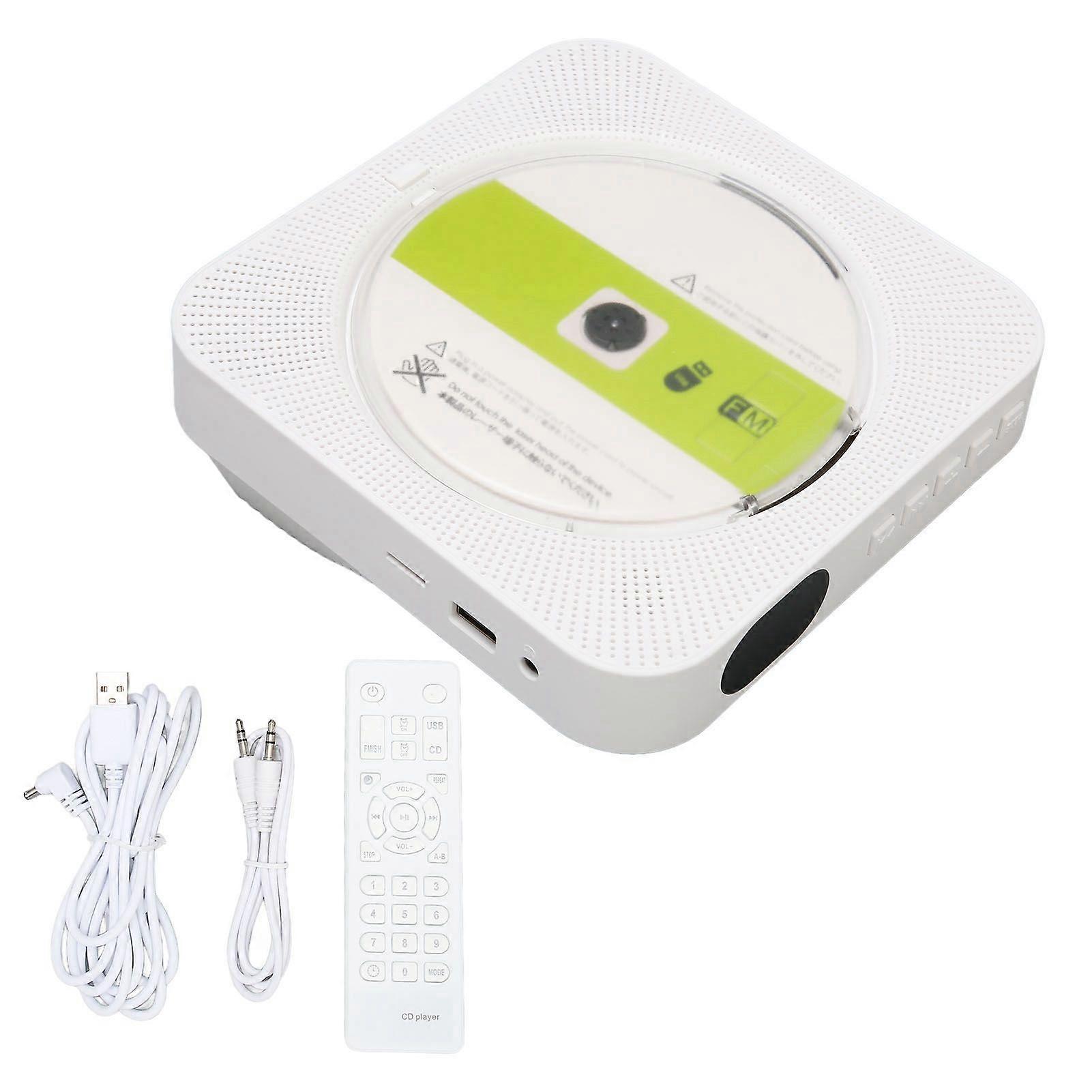 Desktop CD Player Multifunction HiFi Stereo Speakers Portable Bluetooth CD Player with Timer Function for Indoor