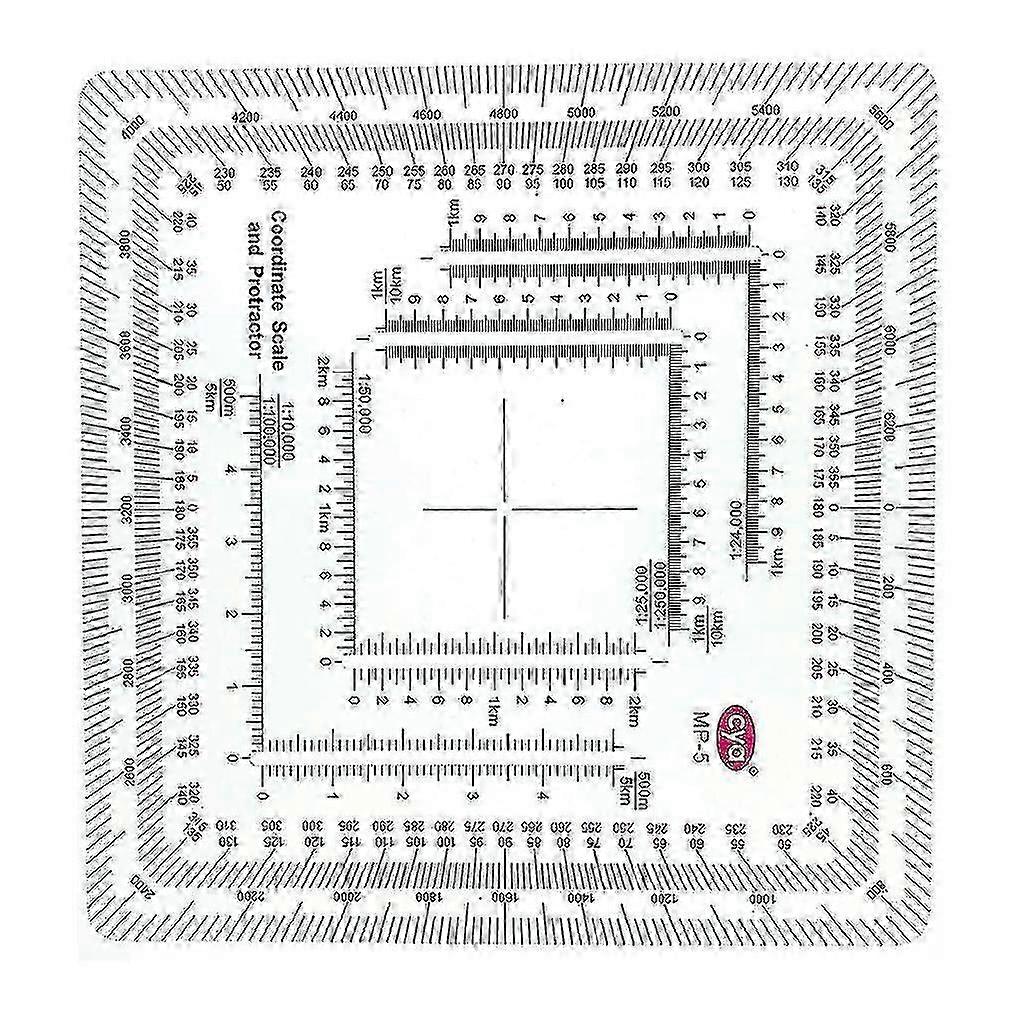 Topographic Flexible Map Scale Protractors Utm/mgrs Ruler