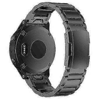 26mm Titanium Steel Watch Strap 3 Beads Compatible with Garmin Tactix 7 Pro Fenix 7x Fenix 6x Pro