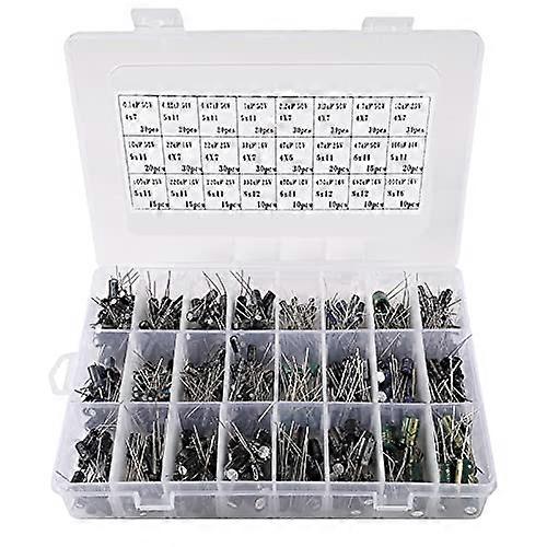 500pcs Electrolytic Capacitor Assortment Kit 24 Values with Storage Box for Electronic Projects