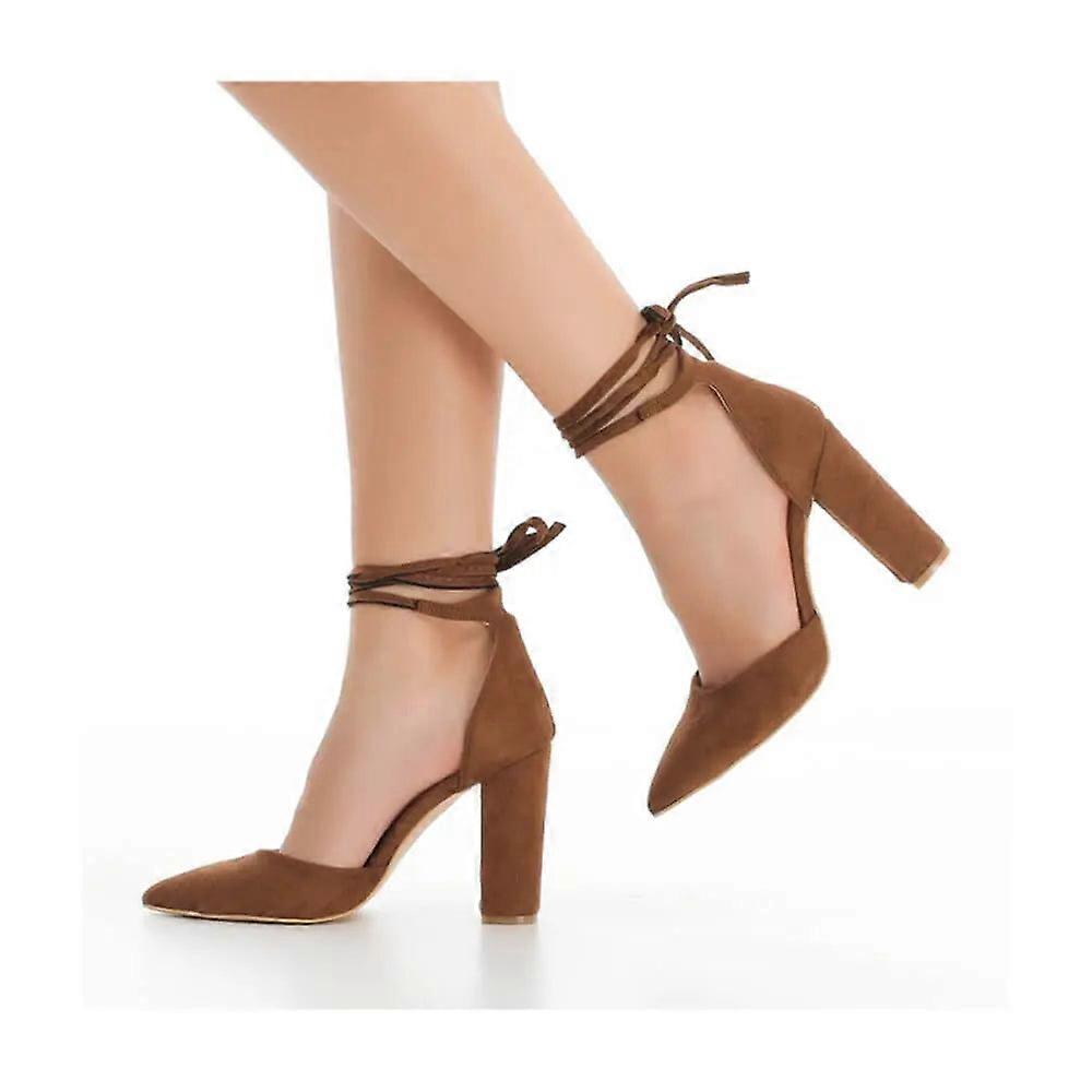 Ankle Strap Block Heel Sandals Size 34-43
