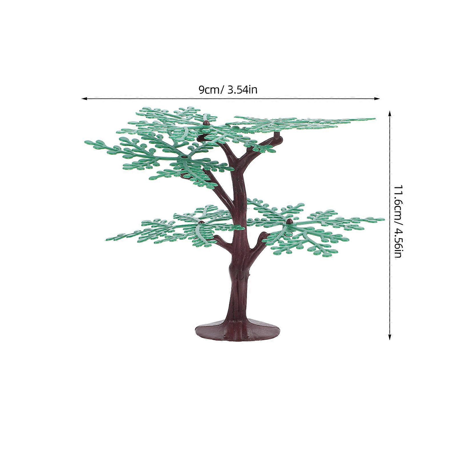 Green Plastic Tree Model for Train Layout with 6Pcs Removable Mini Trees