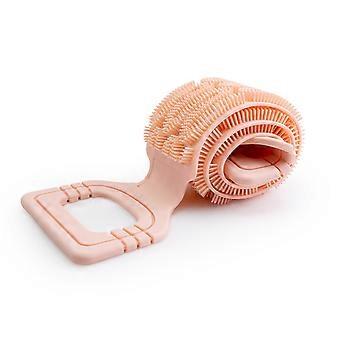 Silicone Double-Sided Scrubber For Back Massage Washing Exfoliating Back Scrubber Extra Long Shower Brush with Handle