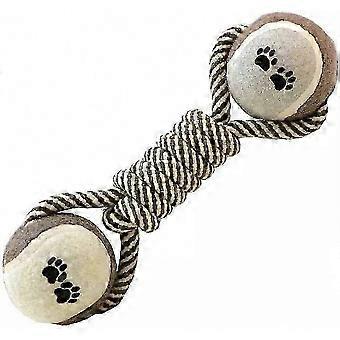 Dog Rope Chew Toy with Tennis Ball Dental Dumbbell for Puppies, Small to Large Dogs, Durable Braided Cotton Rope Teeth Cleaning Tug