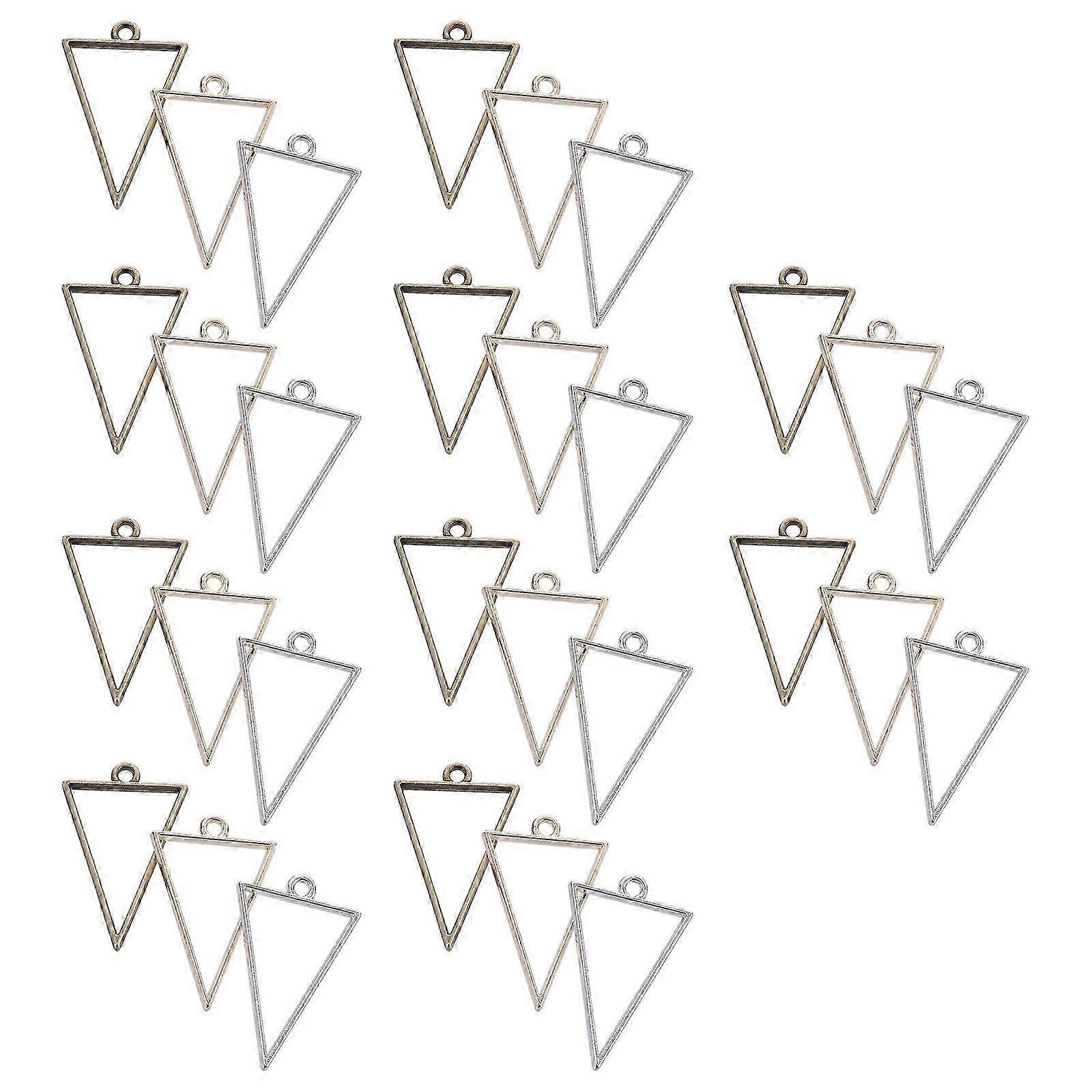Assorted Color Pendant Bezel Frame for Decoration 30Pcs Triangle Shape