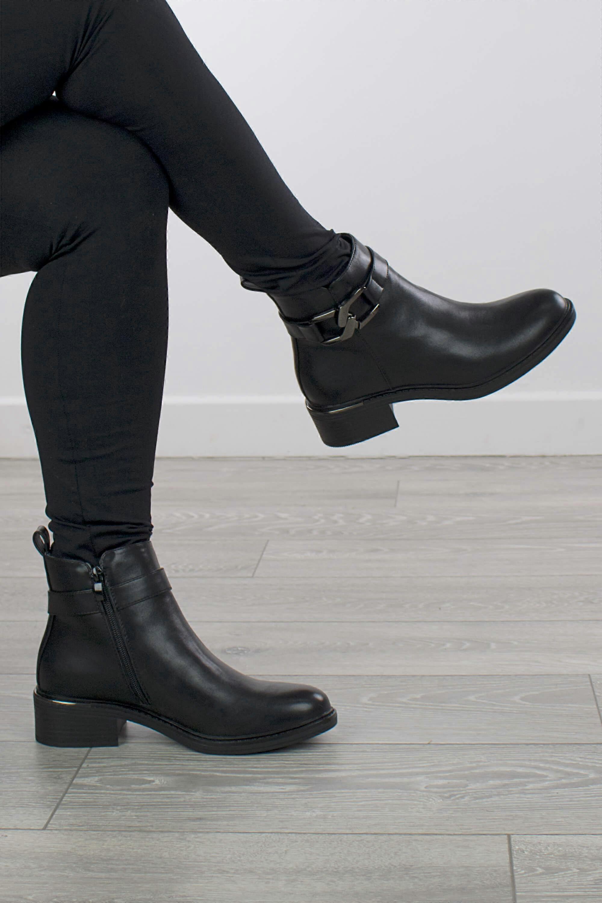 Buckle Ankle Chelsea Boots