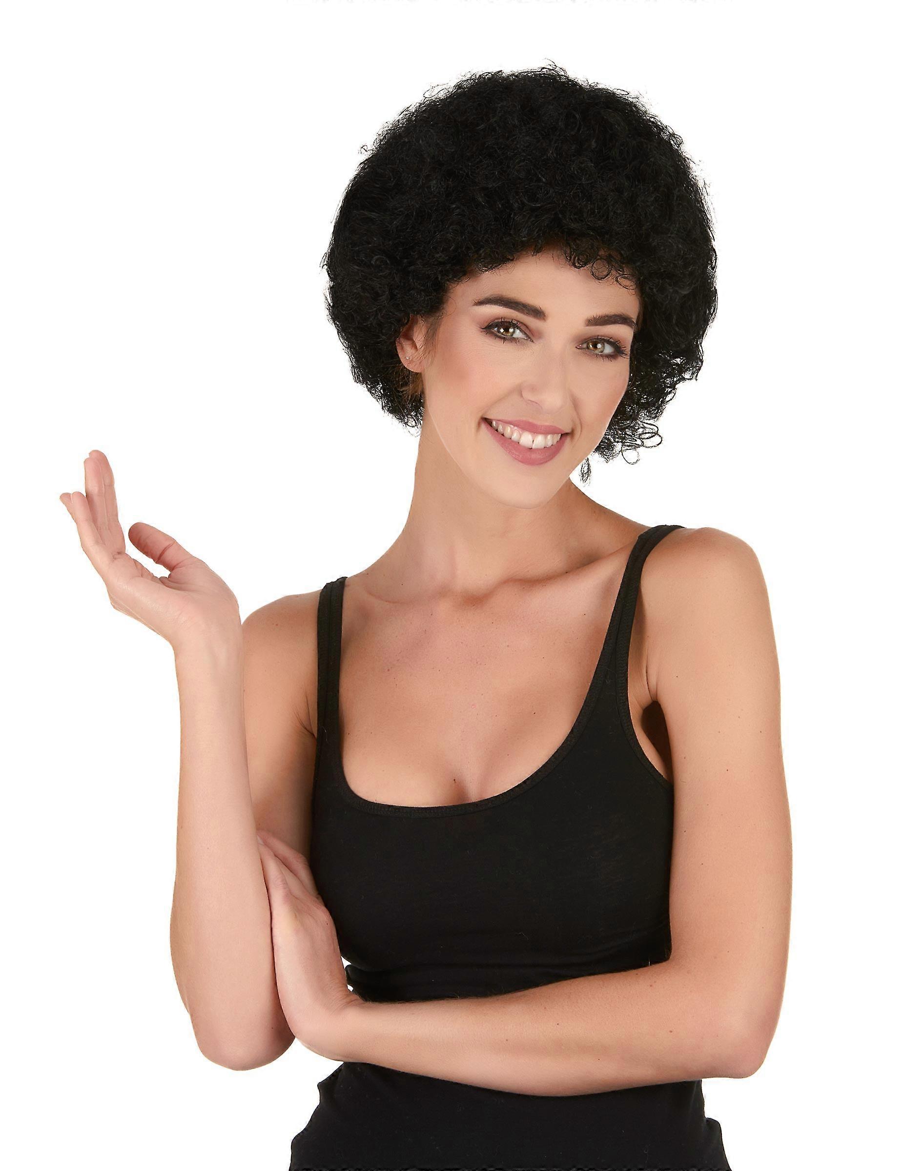 Standard black afro wig for adults
