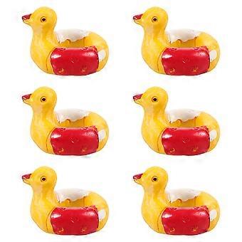 Miniatuur zwembandjes voor decoratie, 6 stuks, zwembandjes van hars met cartoonfiguren.