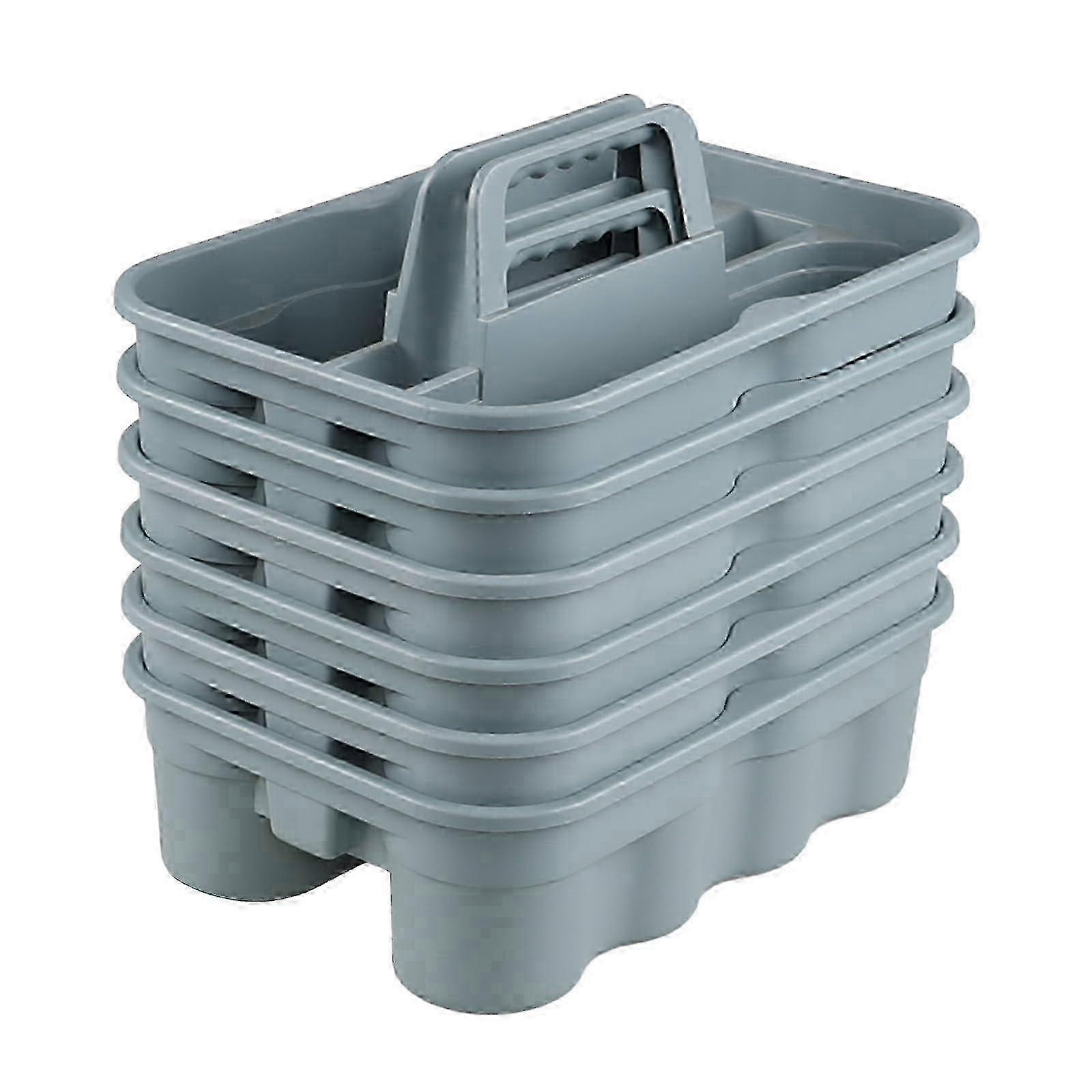 6 Pack Gray Cleaning Tool Caddy for Utility