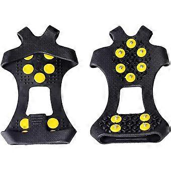 1Pairs of Ice Snow Grips, Crampons Anti Slip Winter Ice Grippers Traction Cleats with Steel Studs Cleats Spikes Crampons for Walking, Fishing, Jogging