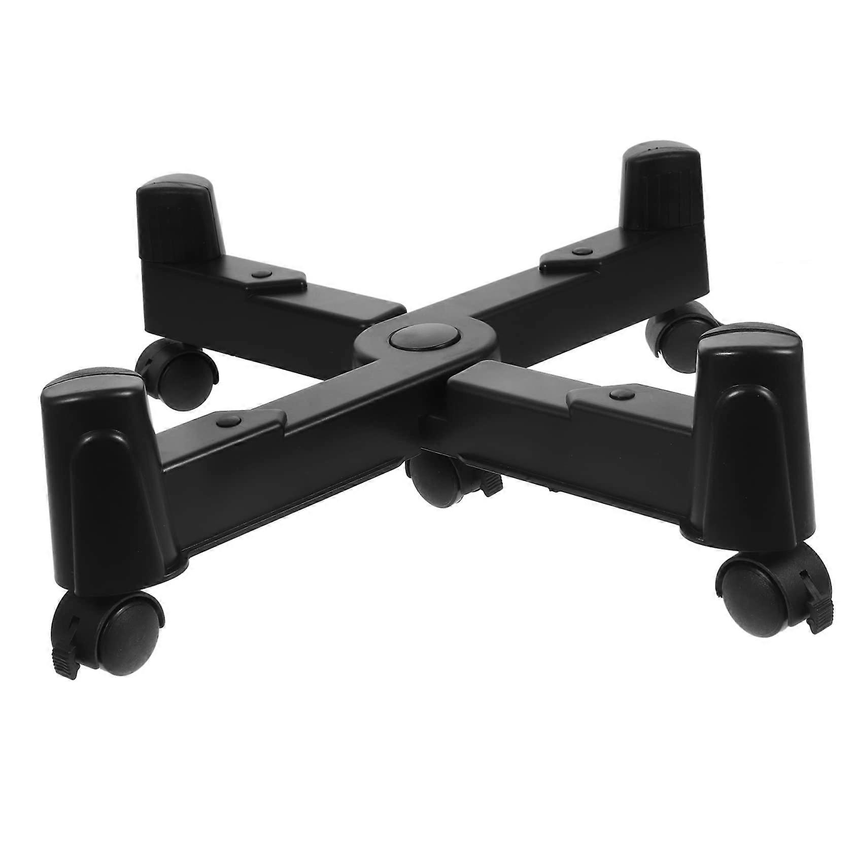 Adjustable CPU Tower Stand with Wheels for PC Case, Ergonomic Height and Efficient Cooling, Black Durable Finish