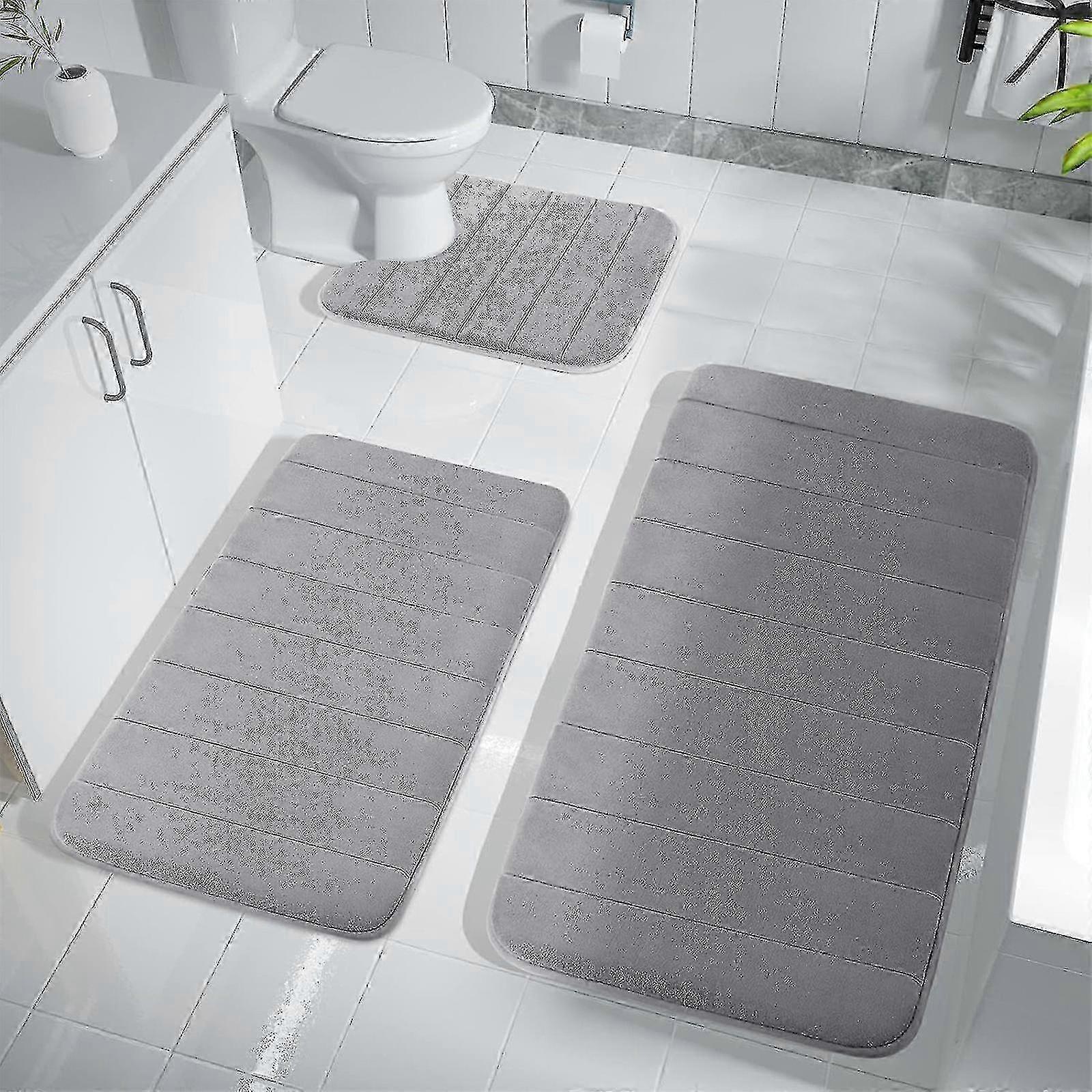 Non-Slip Memory Foam Bath Mat Set