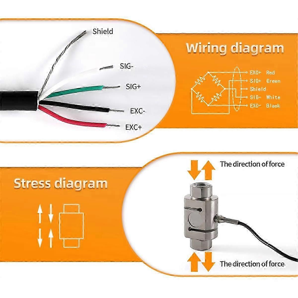 S Type Load Cell Column Sensor HX711 AD Module Weight Sensor Electronic Scale 300KG