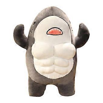 Miękki pluszowy rekin "Fluffy Muscle Shark", urocza maskotka, miękka poduszka do spania, dekoracja i prezent, dostępne rozmiary: 45/60 cm.