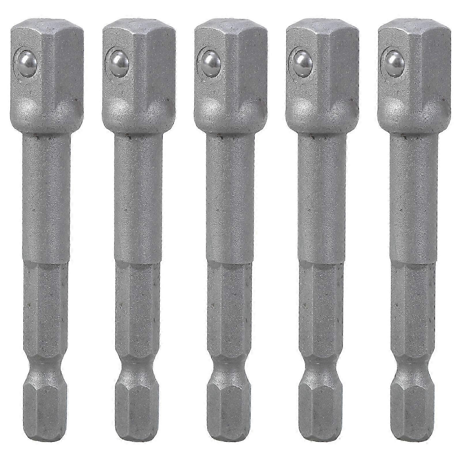 5Pcs 1/4inch Impact Socket Adapter Reducers Set Extension Set Socket Drill Adapter Power Drill Nut Driver Tool