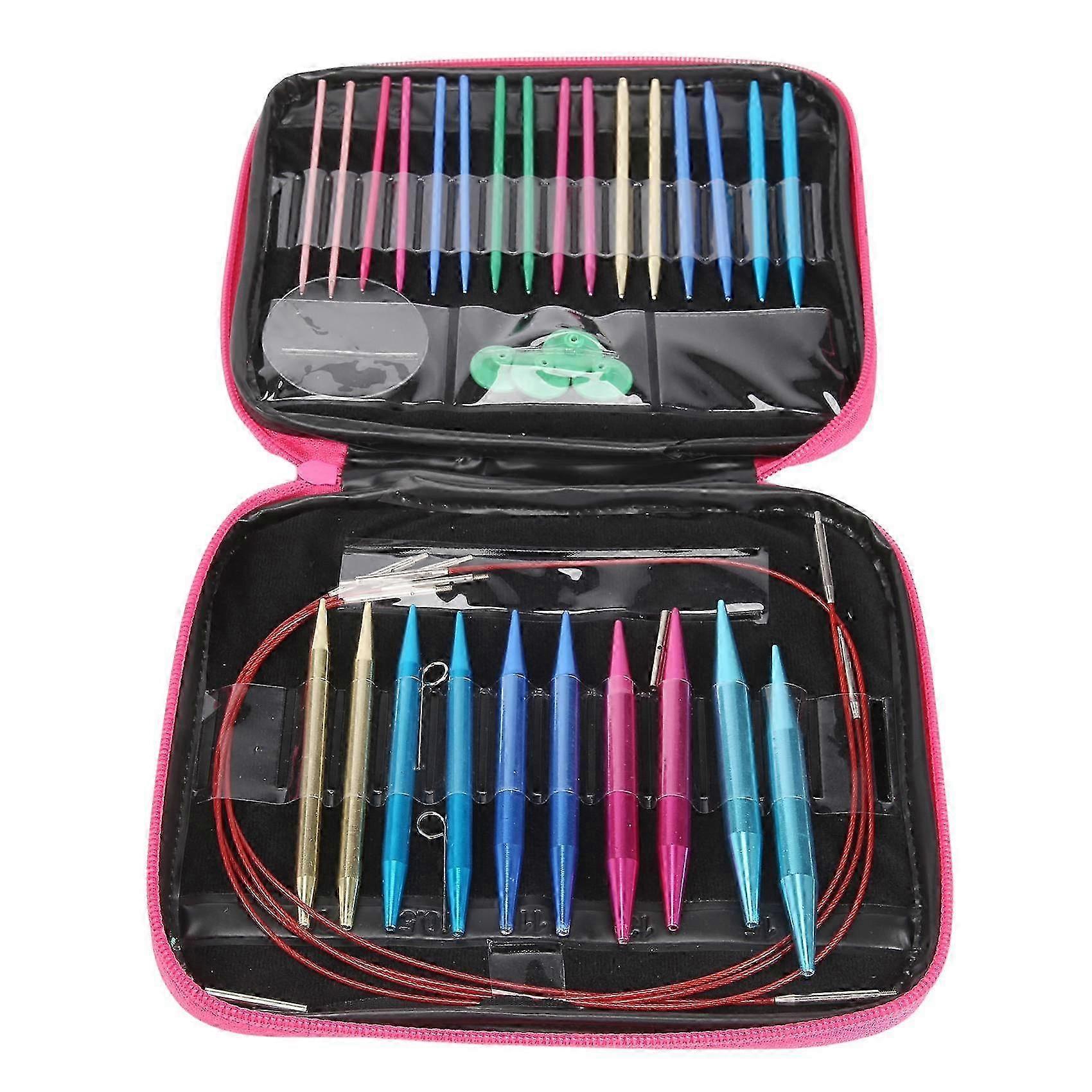 Aluminum Interchangeable Knitting Needles 26-Piece
