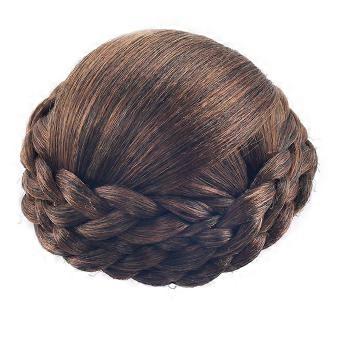 Women Braided Clip In Hair Bun Chignon Donut Roller Bun Hairpiece Extension-lsy